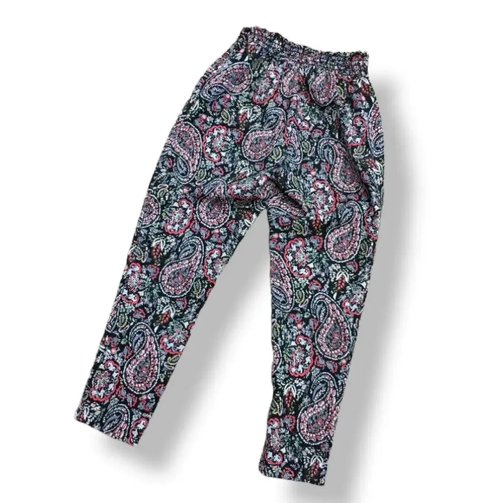 Vintage Havana Girls Pants Size M Black‎ Print Funky Paisley